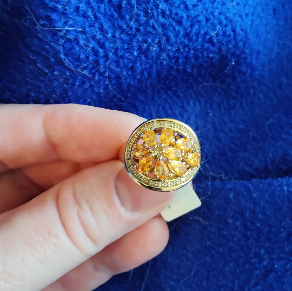 Nwt yellow gold orange citrine, size 9 - Picture 1 of 9